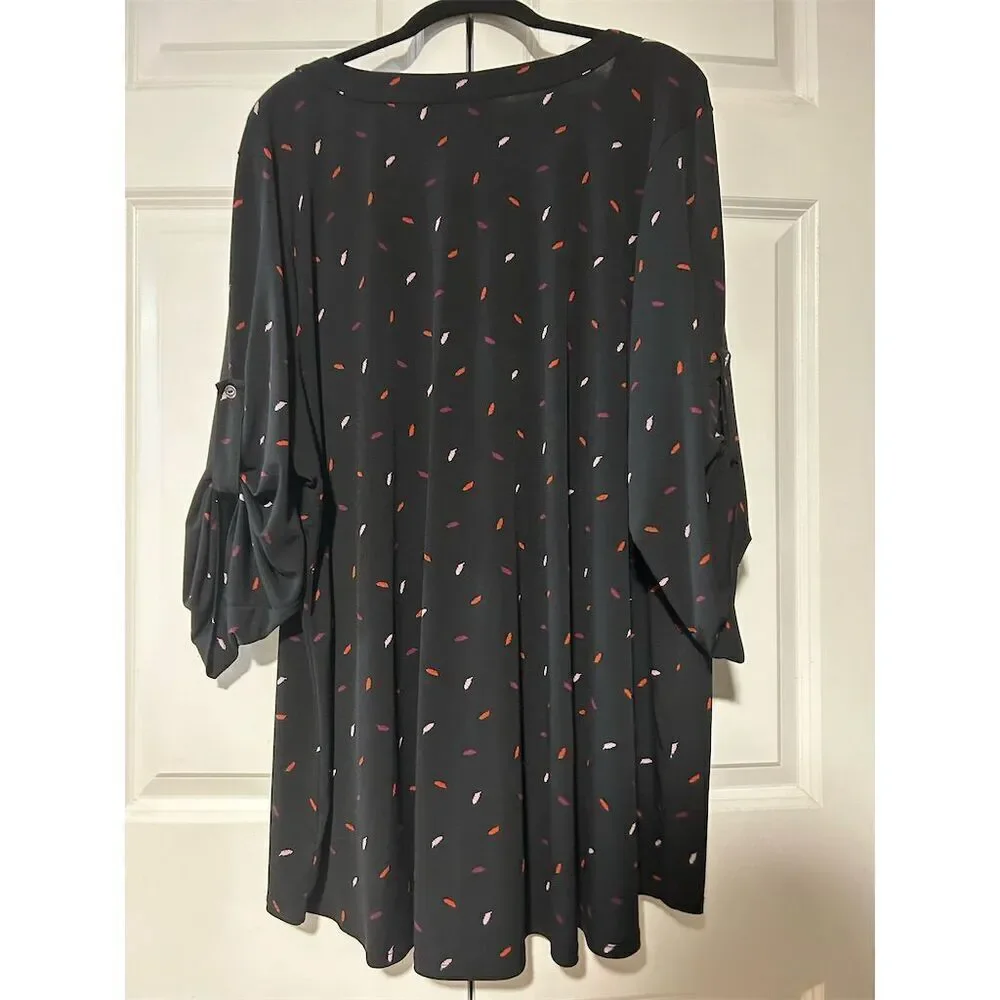 Torrid Women's Size 4 Multicolor V-Neck Long Sleeve Blouse Casual - Picture 6 of 7